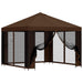 Tuin Gazebo met Zijwanden 3 x 3 m Bruin Polyester en staal