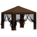 Tuin Gazebo met Zijwanden 3 x 3 m Bruin Polyester en staal