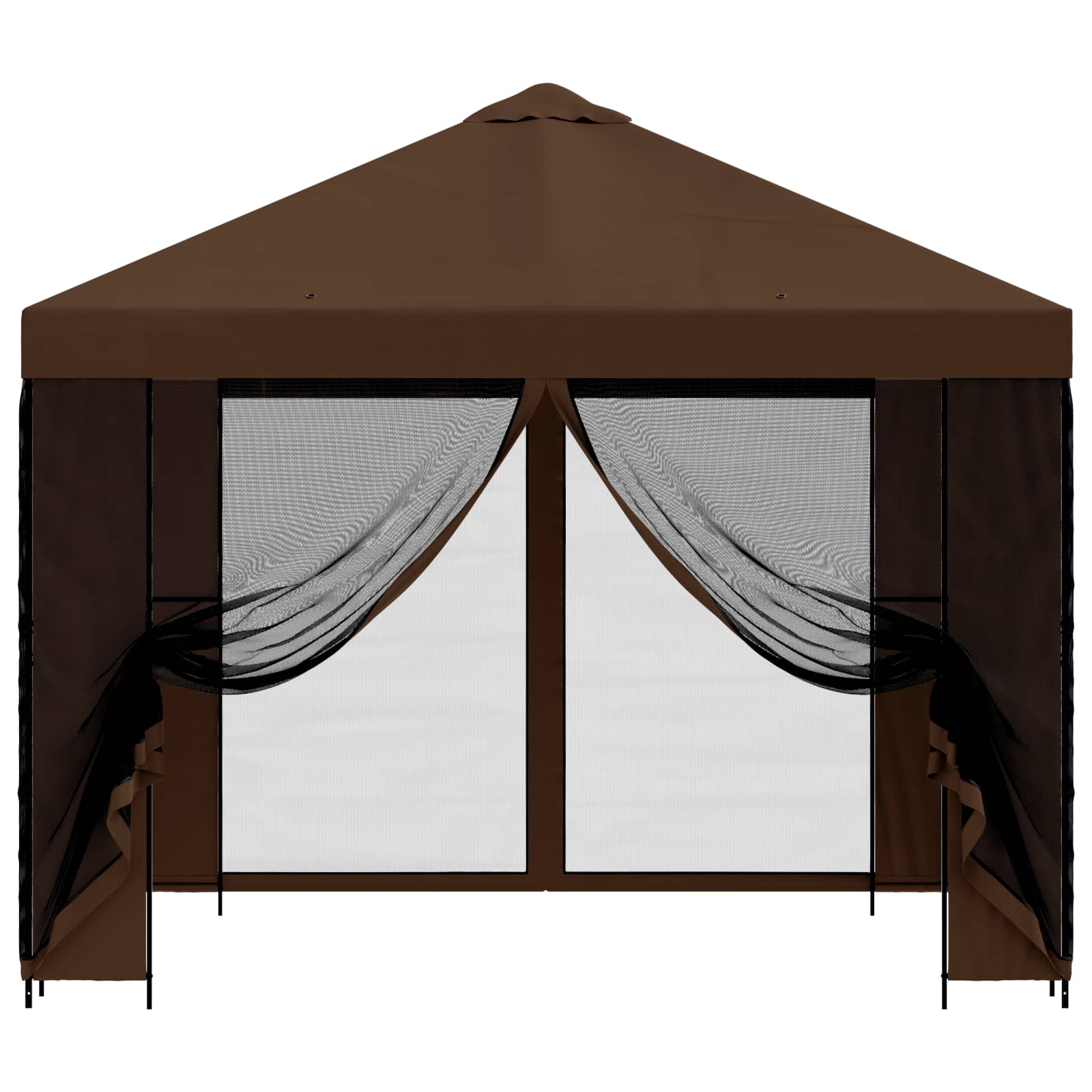 Tuin Gazebo met Zijwanden 3 x 3 m Bruin Polyester en staal