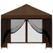 Tuin Gazebo met Zijwanden 3 x 3 m Bruin Polyester en staal