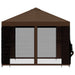 Tuin Gazebo met Zijwanden 3 x 3 m Bruin Polyester en staal