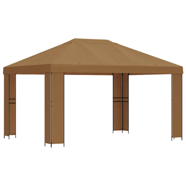 Paviljoen 4 × 3 m Beige Polyester en staal 190 gsm