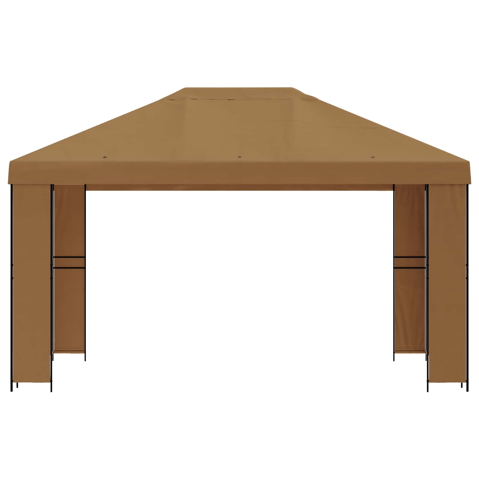 Paviljoen 4 × 3 m Beige Polyester en staal 190 gsm