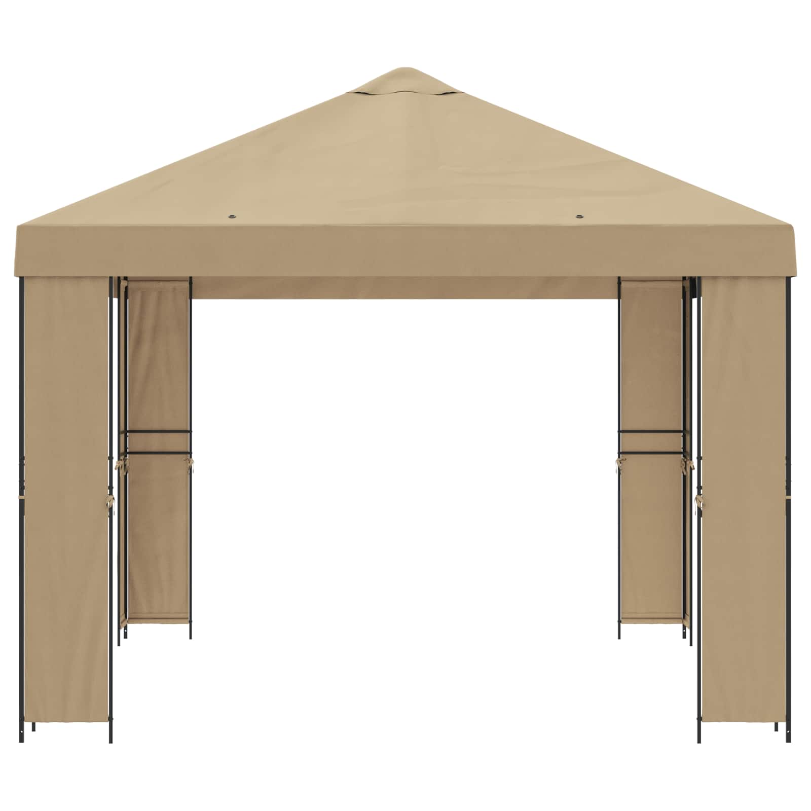 Paviljoen 4 × 3 m Beige Polyester en staal 190 gsm