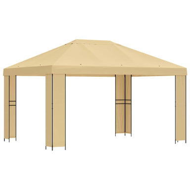 Paviljoen 4 × 3 m Crèmekleurig Polyester en staal 190 gsm