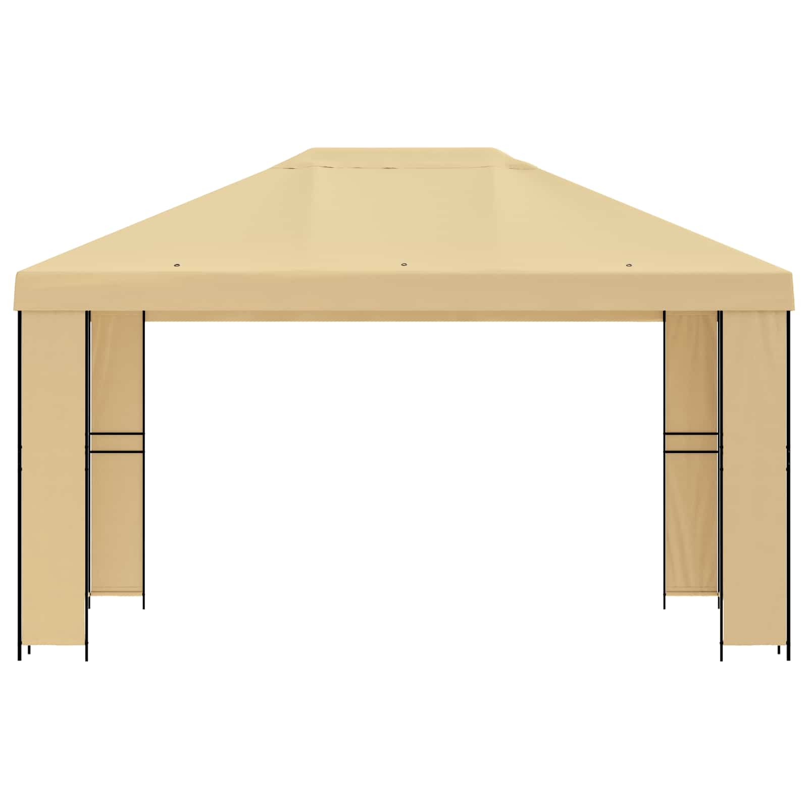 Paviljoen 4 × 3 m Crèmekleurig Polyester en staal 190 gsm