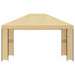 Paviljoen 4 × 3 m Crèmekleurig Polyester en staal 190 gsm