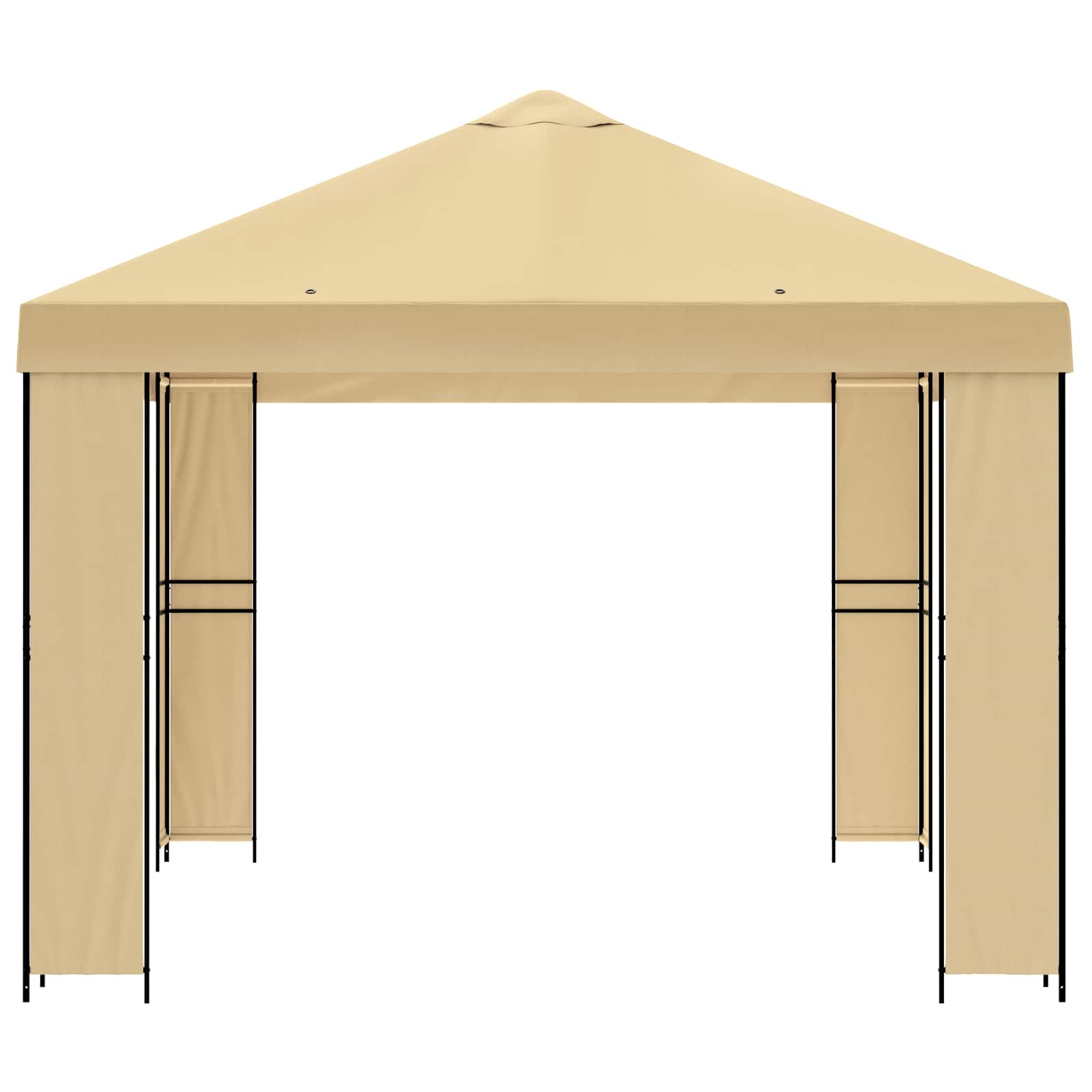 Paviljoen 4 × 3 m Crèmekleurig Polyester en staal 190 gsm