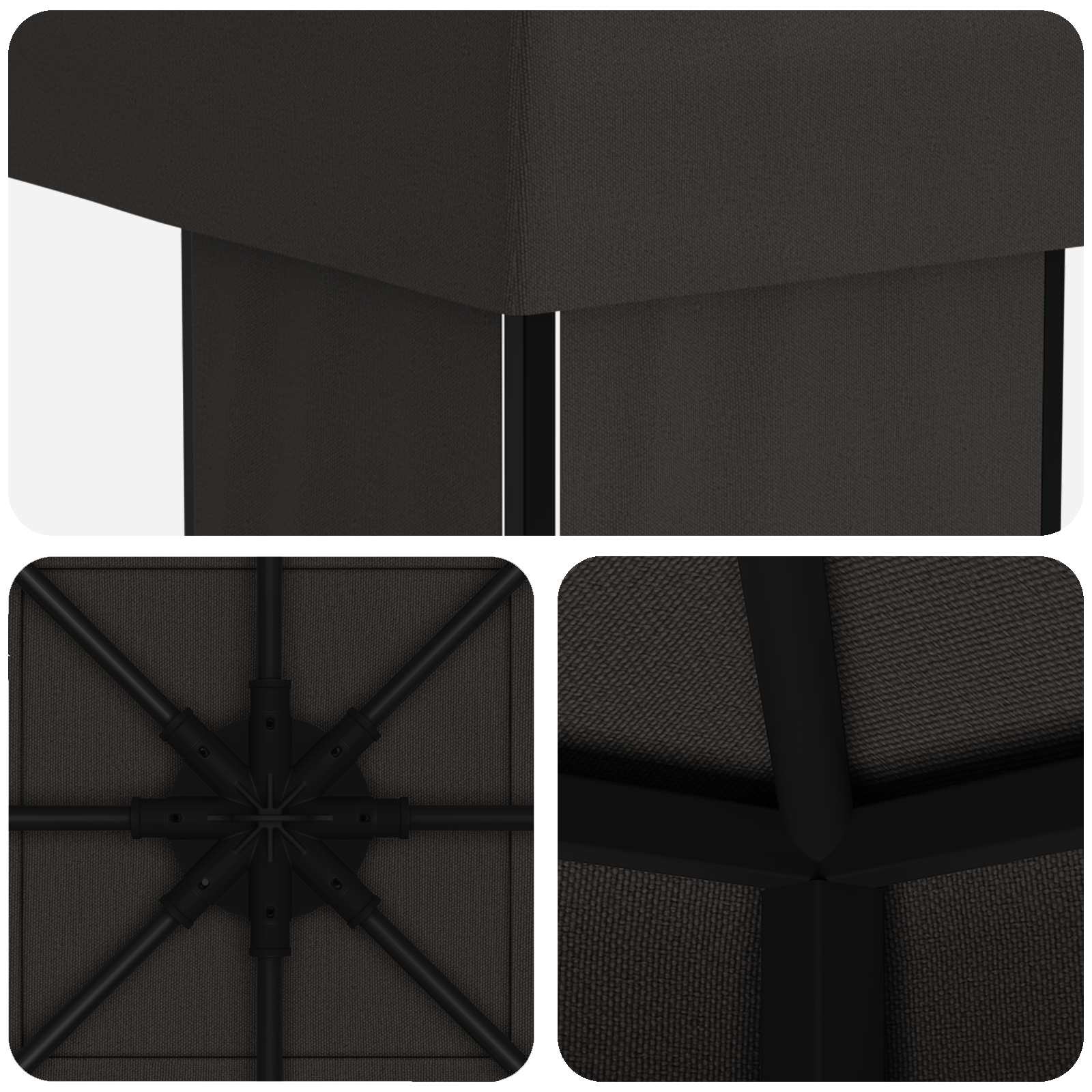 Paviljoen 4 × 3 m Antracietkleurig Polyester en staal 190 gsm