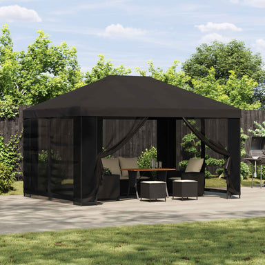 Paviljoen 4 × 3 m Antracietkleurig Polyester en staal 190 gsm