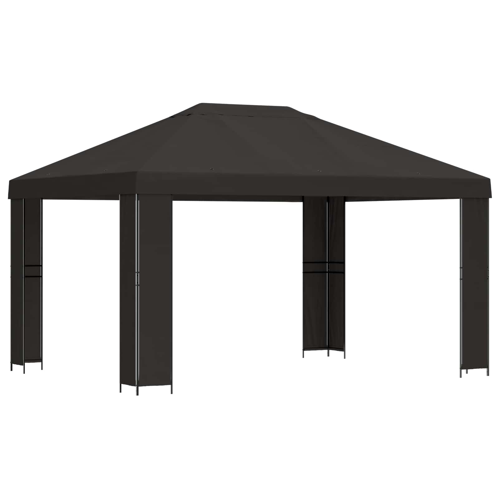 Paviljoen 4 × 3 m Antracietkleurig Polyester en staal 190 gsm
