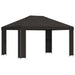 Paviljoen 4 × 3 m Antracietkleurig Polyester en staal 190 gsm