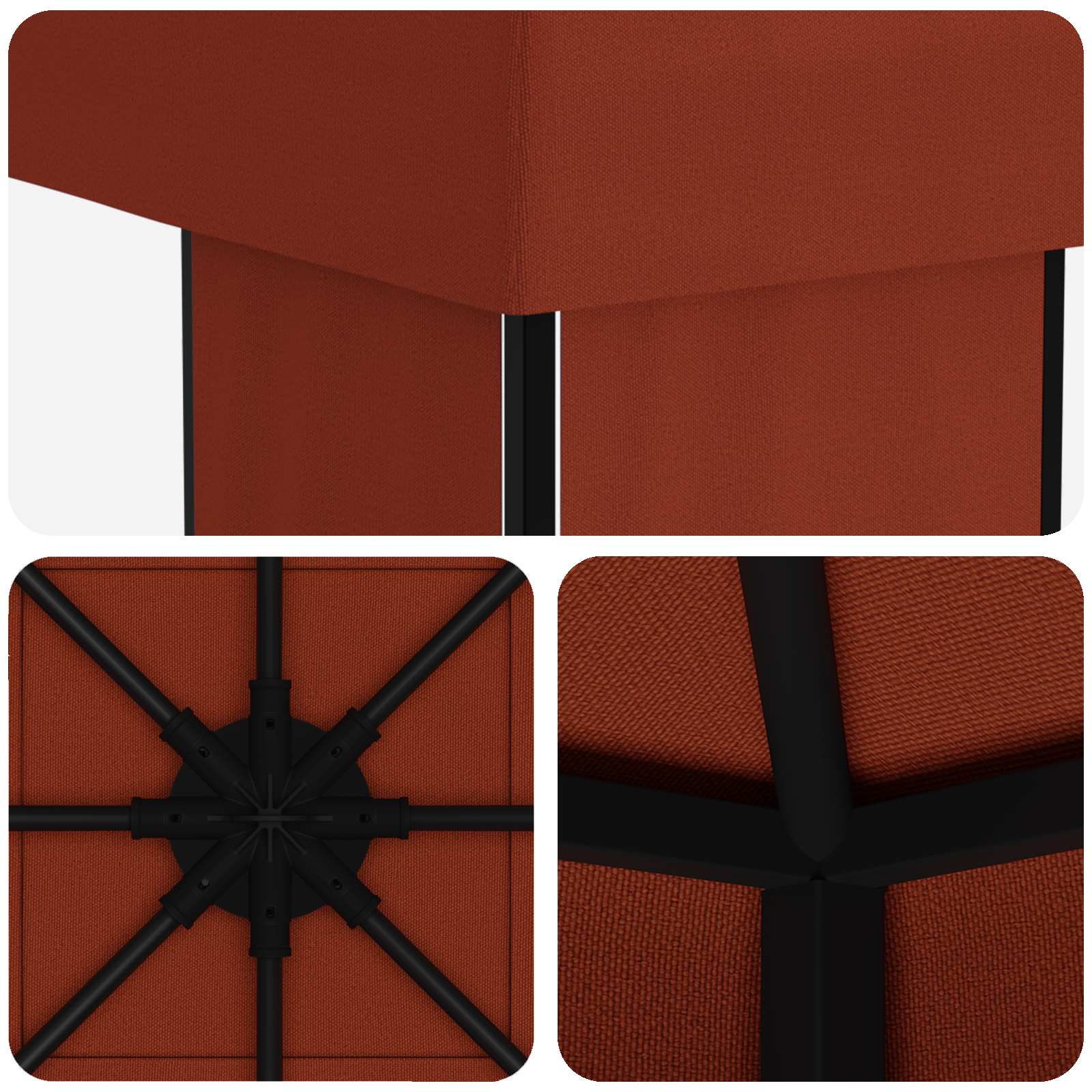 Paviljoen 4 × 3 m Terracotta Polyester en staal 190 gsm