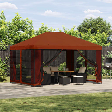 Paviljoen 4 × 3 m Terracotta Polyester en staal 190 gsm
