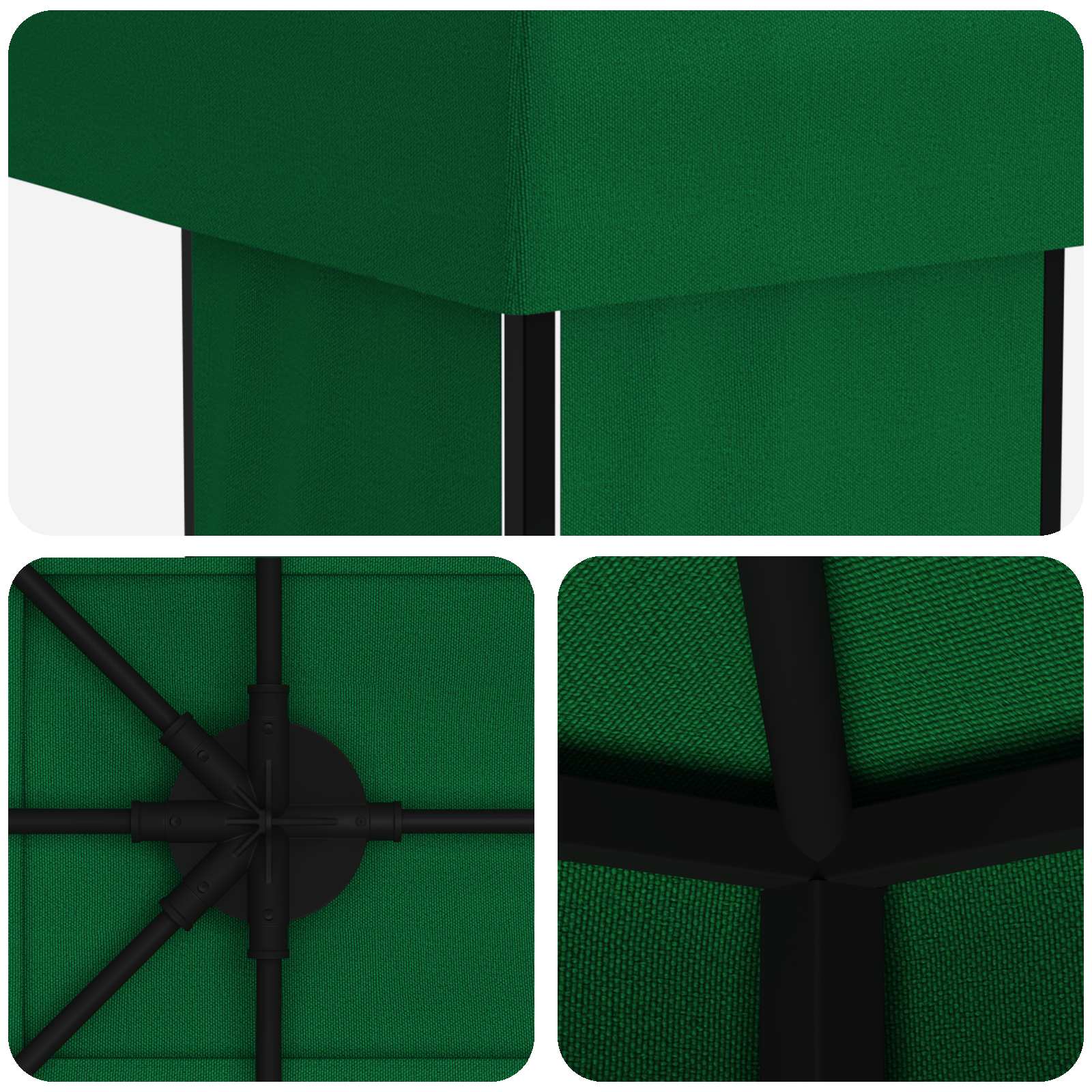 Paviljoen 4 × 3 m Groen Polyester en staal 190 gsm