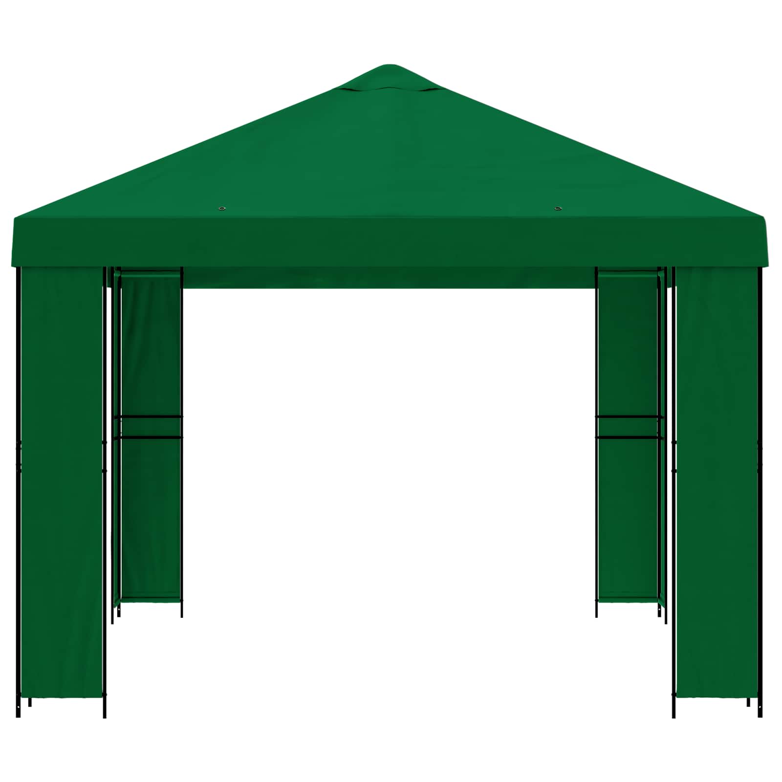 Paviljoen 4 × 3 m Groen Polyester en staal 190 gsm