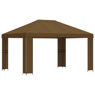 Paviljoen 4 × 3 m Taupe Polyester en staal 190 gsm