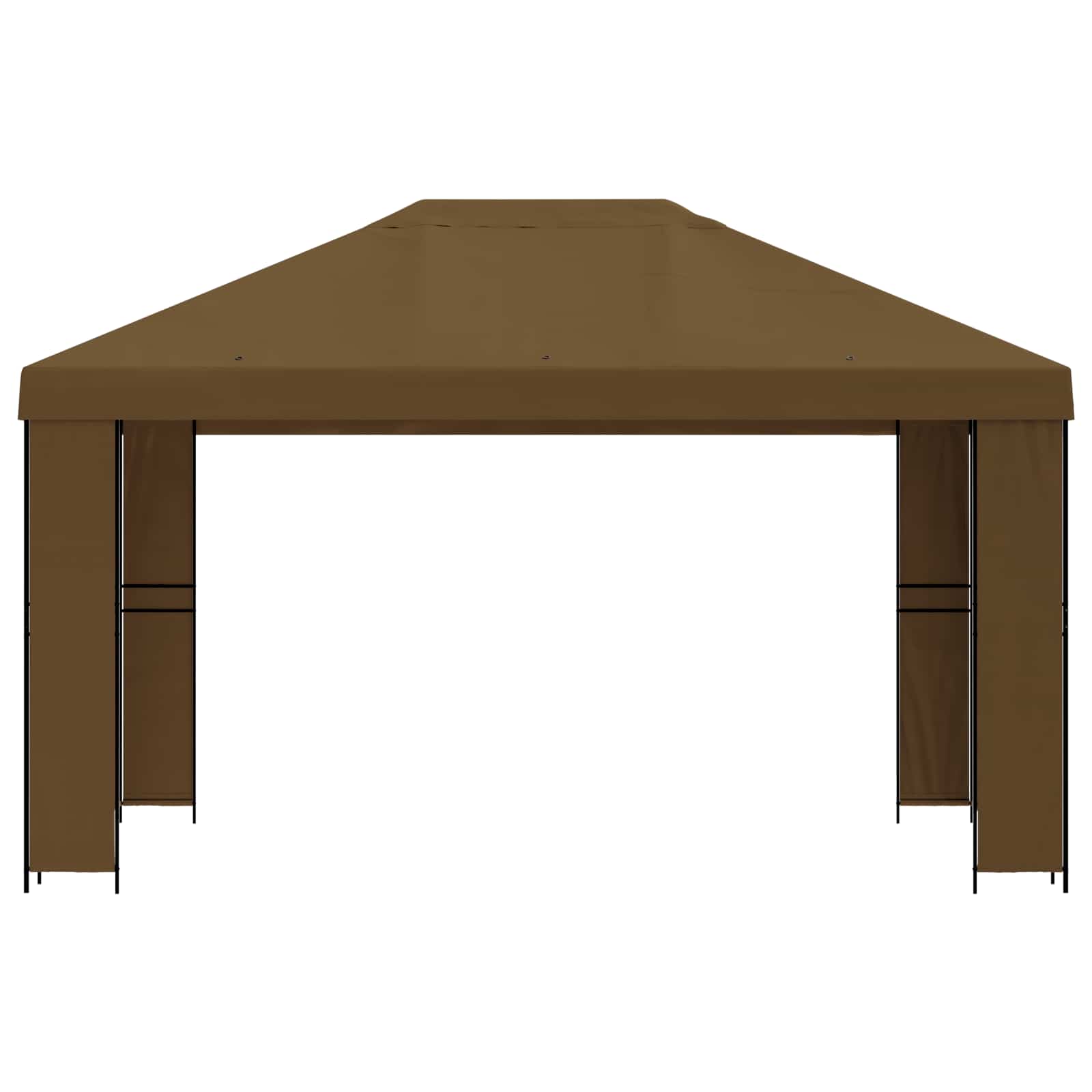 Paviljoen 4 × 3 m Taupe Polyester en staal 190 gsm