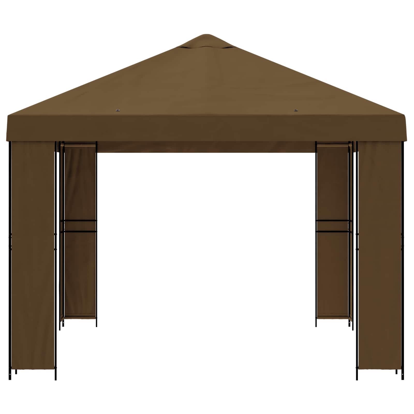 Paviljoen 4 × 3 m Taupe Polyester en staal 190 gsm