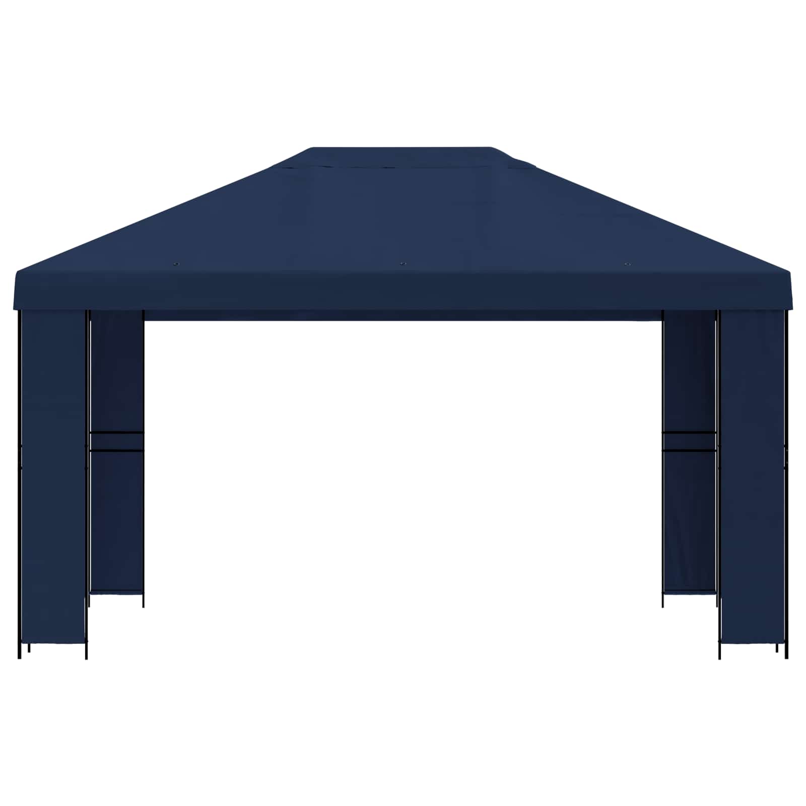 Paviljoen 4 × 3 m Blauw Polyester en staal 190 gsm