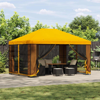 Paviljoen 4 × 3 m Geel Polyester en staal 190 gsm