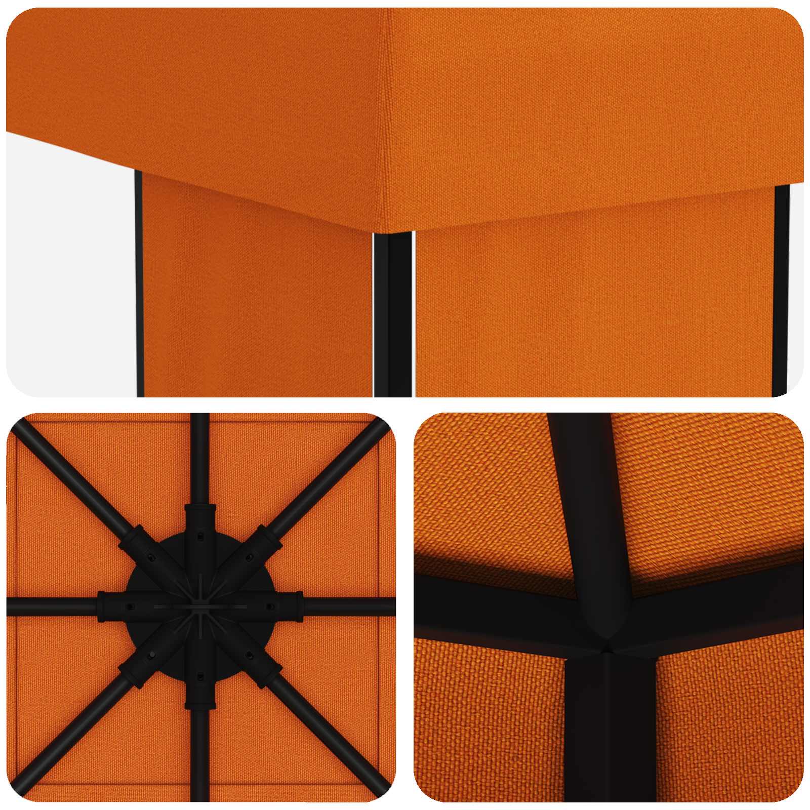 Paviljoen 4 × 3 m Oranje Polyester en staal 190 gsm