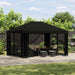 Paviljoen 4 × 3 m Zwart Polyester en staal 190 gsm