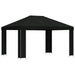 Paviljoen 4 × 3 m Zwart Polyester en staal 190 gsm
