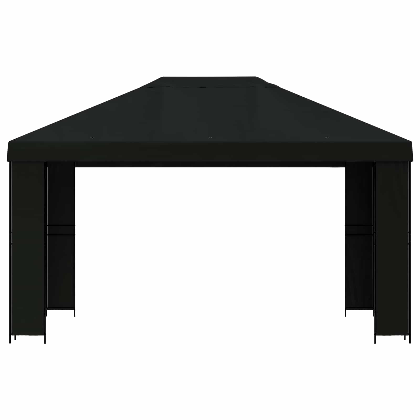 Paviljoen 4 × 3 m Zwart Polyester en staal 190 gsm