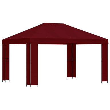 Paviljoen 4 × 3 m Bordeauxrood Polyester en staal 190 gsm