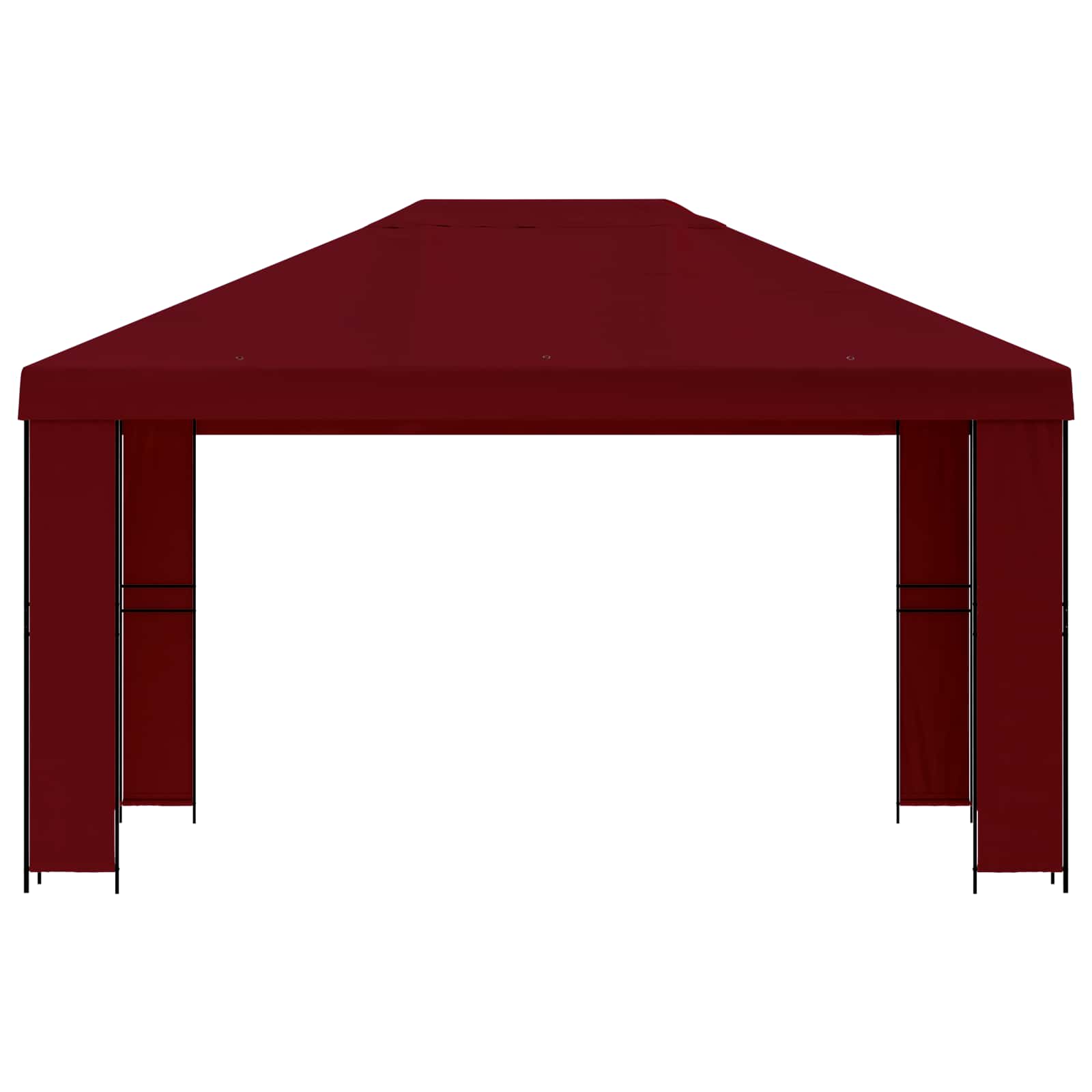 Paviljoen 4 × 3 m Bordeauxrood Polyester en staal 190 gsm