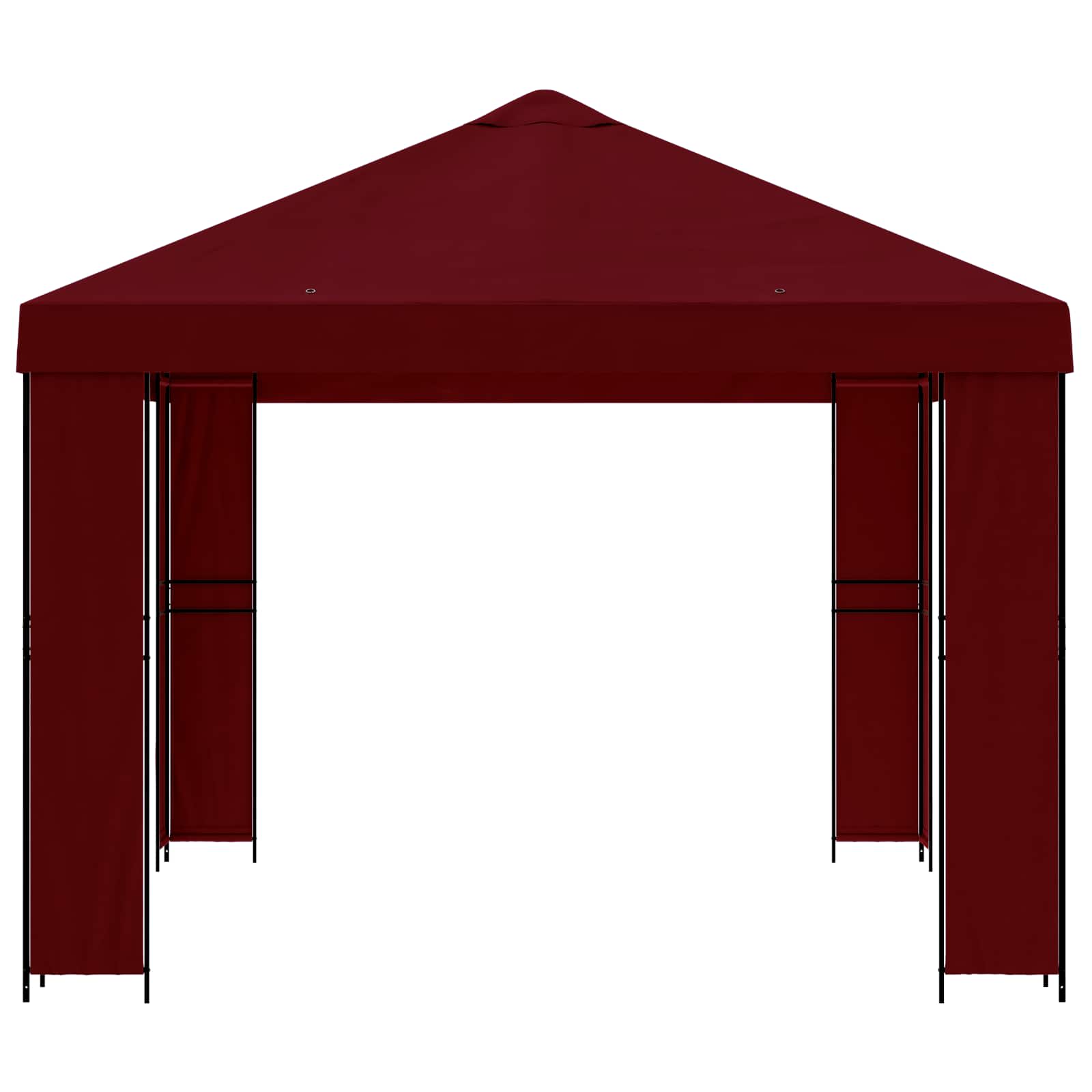 Paviljoen 4 × 3 m Bordeauxrood Polyester en staal 190 gsm
