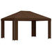 Paviljoen 4 × 3 m Bruin Polyester en staal 190 gsm