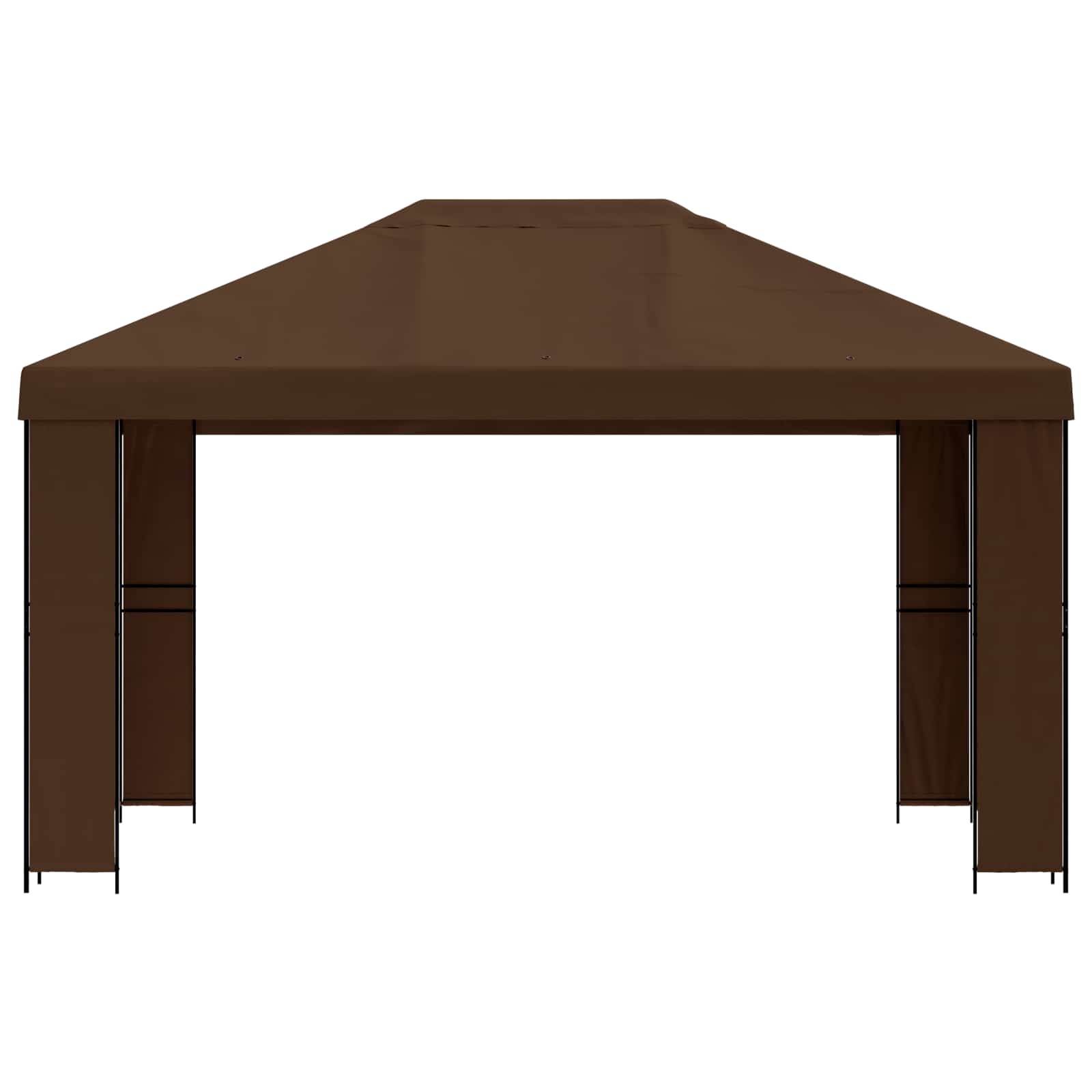 Paviljoen 4 × 3 m Bruin Polyester en staal 190 gsm