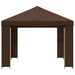 Paviljoen 4 × 3 m Bruin Polyester en staal 190 gsm