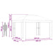 Paviljoen 4 × 3 m Bruin Polyester en staal 190 gsm