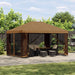 Tuin Gazebo met Zijwanden 4 × 3 m Beige Polyester en staal