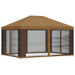 Tuin Gazebo met Zijwanden 4 × 3 m Beige Polyester en staal