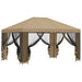 Tuin Gazebo met Zijwanden 4 × 3 m Beige Polyester en staal