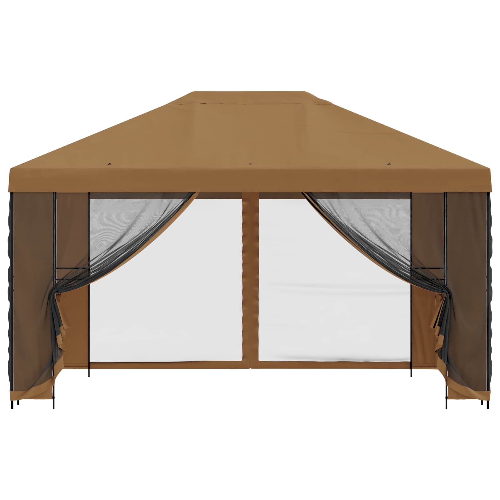 Tuin Gazebo met Zijwanden 4 × 3 m Beige Polyester en staal