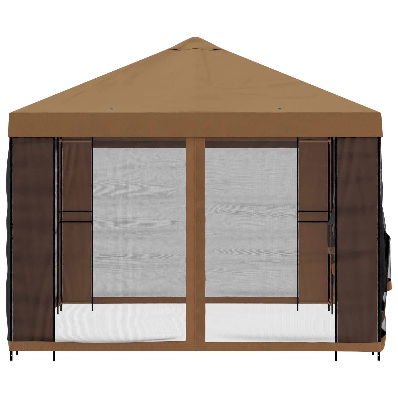 Tuin Gazebo met Zijwanden 4 × 3 m Beige Polyester en staal