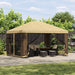 Tuin Gazebo met Zijwanden 4 × 3 m Crèmekleurig