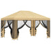 Tuin Gazebo met Zijwanden 4 × 3 m Crèmekleurig