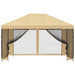 Tuin Gazebo met Zijwanden 4 × 3 m Crèmekleurig
