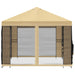 Tuin Gazebo met Zijwanden 4 × 3 m Crèmekleurig