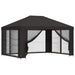 Tuin Gazebo met Zijwanden 4 × 3 m Antracietkleurig