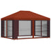 Paviljoen met zijwanden 4 × 3 m Terracotta Polyester en staal