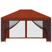 Paviljoen met zijwanden 4 × 3 m Terracotta Polyester en staal