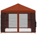 Paviljoen met zijwanden 4 × 3 m Terracotta Polyester en staal