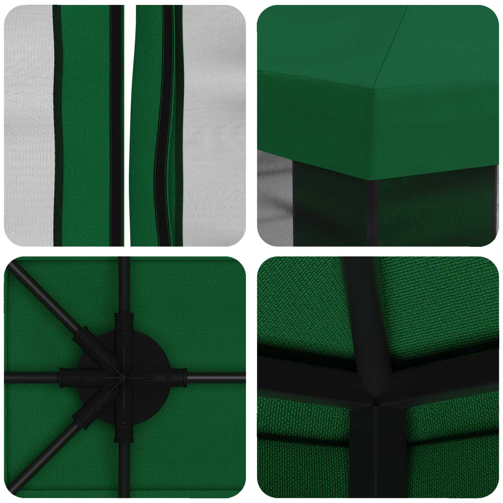 Tuin Gazebo met Zijwanden 4 × 3 m Groen Polyester en staal